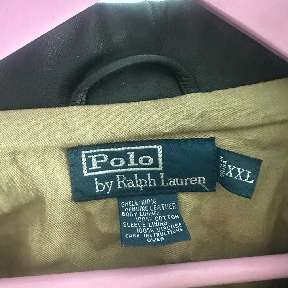 Ralph Lauren Black Leather Bomber Jacket - Picture 2 of 3